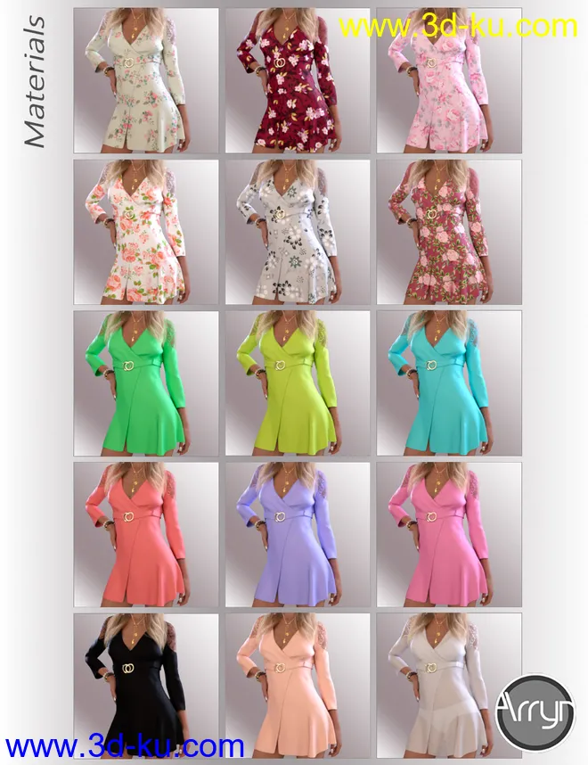 dForce Sylvia Outfit for Genesis 8 Female(s)模型的图片5