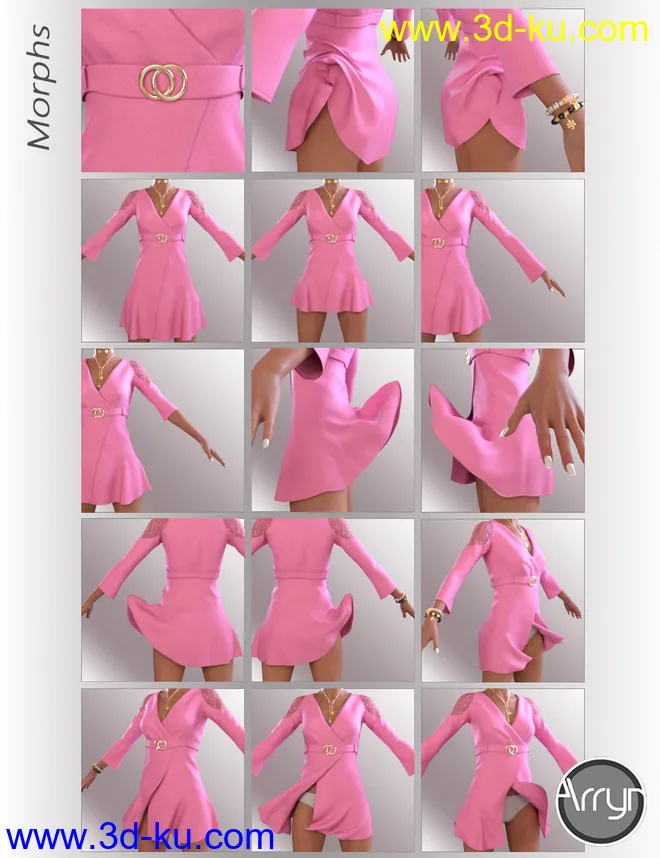 dForce Sylvia Outfit for Genesis 8 Female(s)模型的图片6