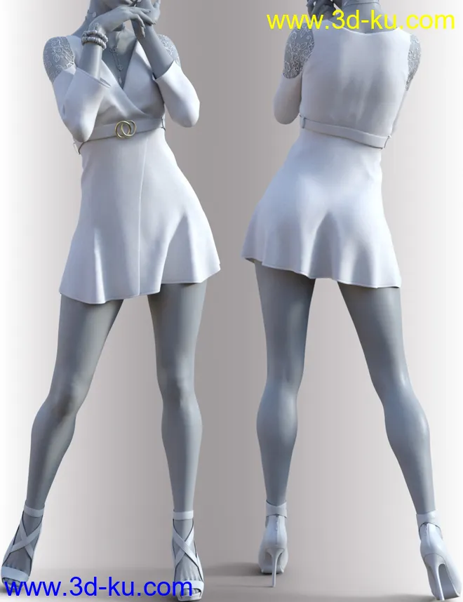 dForce Sylvia Outfit for Genesis 8 Female(s)模型的图片7