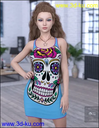 3D打印模型dForce Tanked Dress for Genesis 8 Female(s)的图片