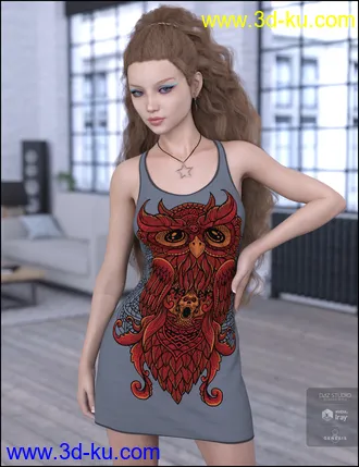 3D打印模型dForce Tanked Dress for Genesis 8 Female(s)的图片