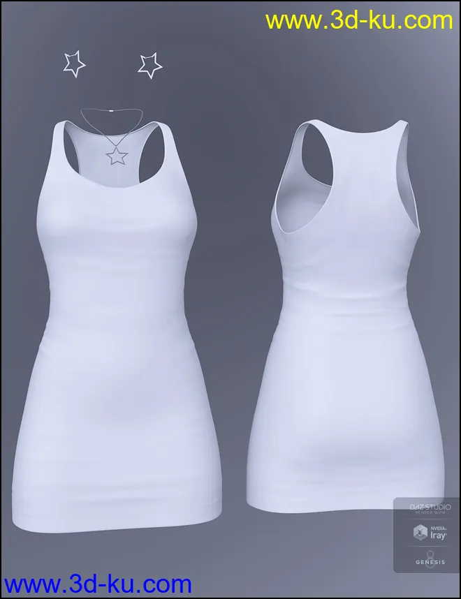 dForce Tanked Dress for Genesis 8 Female(s)模型的图片10