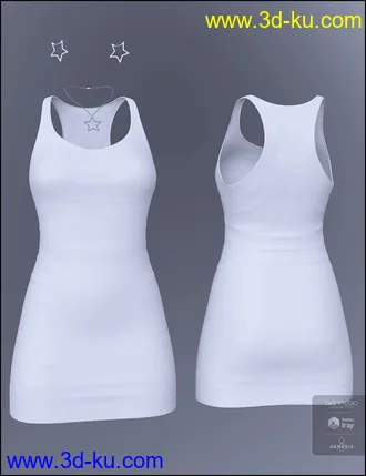 3D打印模型dForce Tanked Dress for Genesis 8 Female(s)的图片