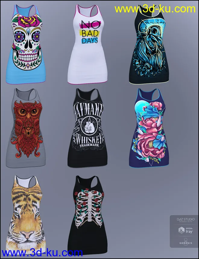 dForce Tanked Dress for Genesis 8 Female(s)模型的图片11