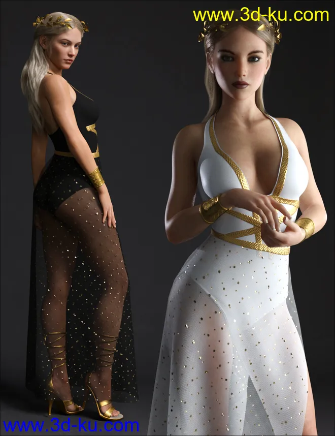 dForce Trojan Princess Outfit Set for Genesis 8 Females模型的图片1