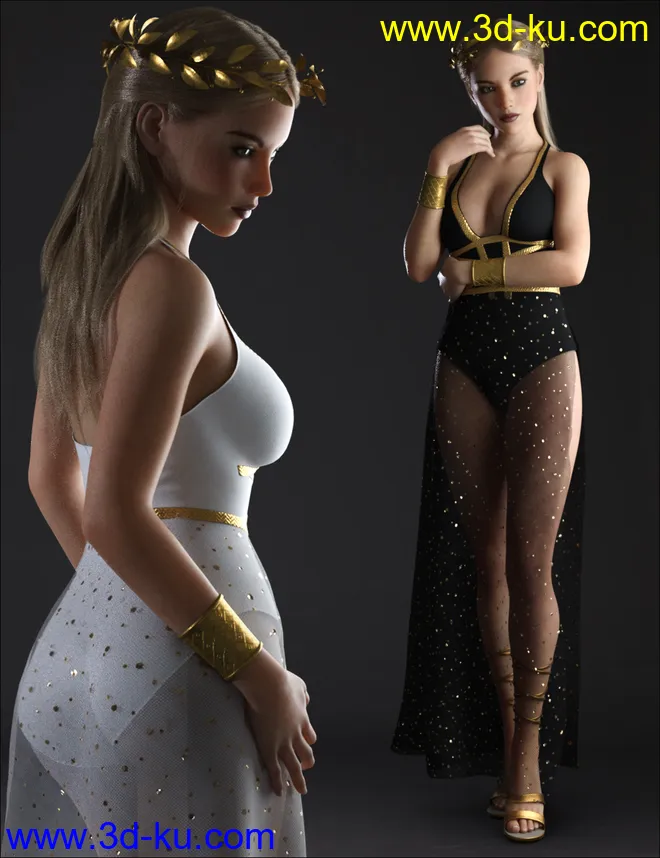 dForce Trojan Princess Outfit Set for Genesis 8 Females模型的图片8