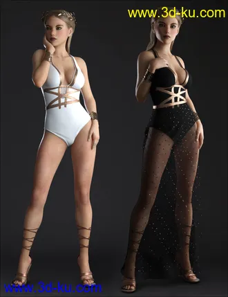 3D打印模型dForce Trojan Princess Outfit Set for Genesis 8 Females的图片