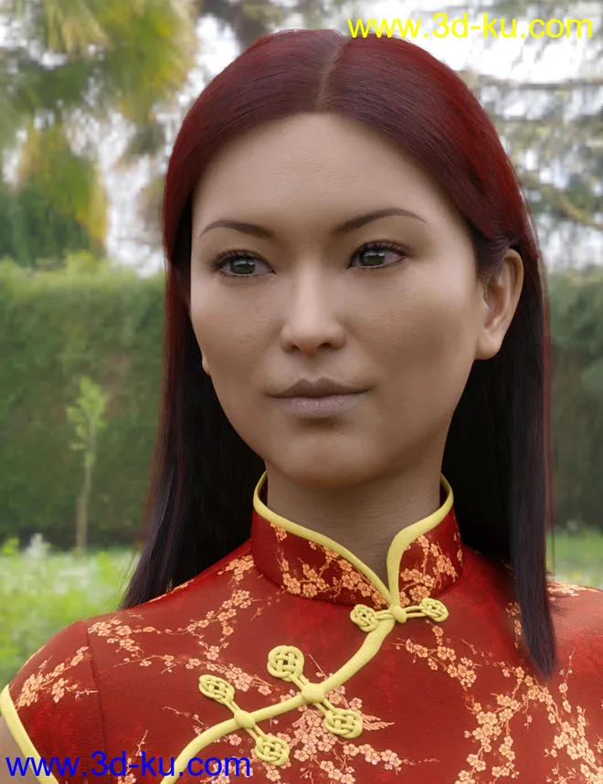 dForce Tucked Long Hair for Genesis 8 Females模型的图片3