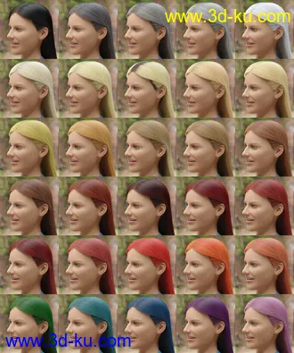 3D打印模型dForce Tucked Long Hair for Genesis 8 Females的图片