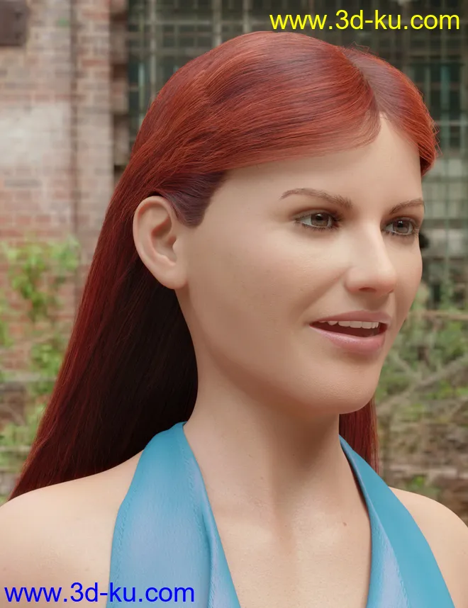 dForce Tucked Long Hair for Genesis 8 Females模型的图片8