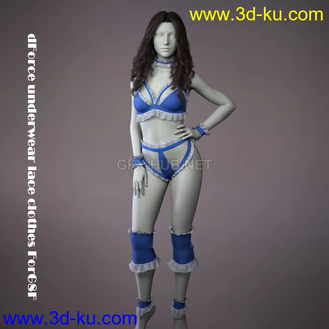 dForce underwear lace clothes ForG8F模型的图片1