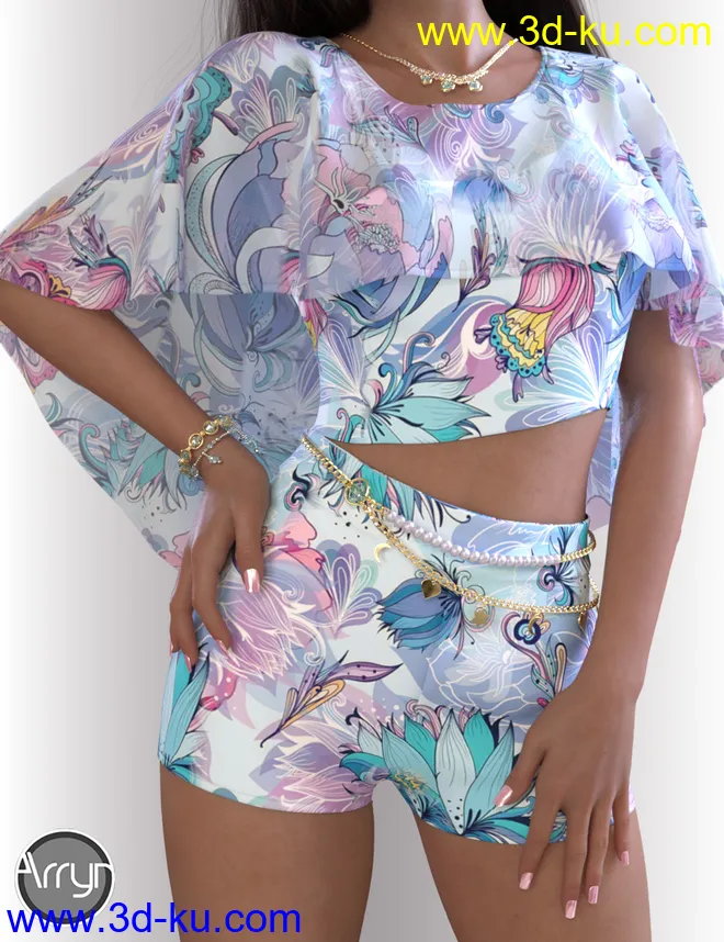 dForce Whitney Outfit for Genesis 8.1 Females模型的图片2