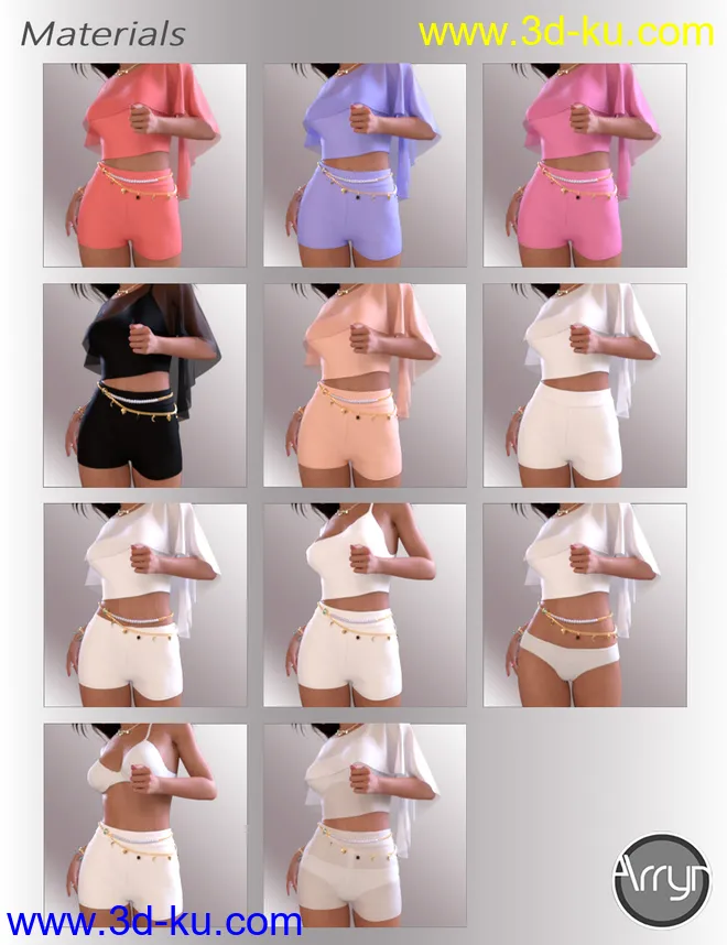 dForce Whitney Outfit for Genesis 8.1 Females模型的图片6