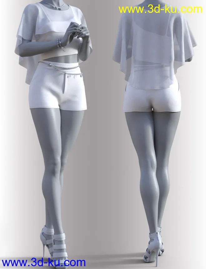 dForce Whitney Outfit for Genesis 8.1 Females模型的图片8
