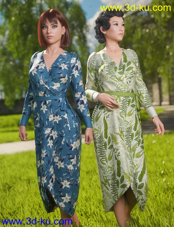 dForce Wrap Dress - Sylvan模型的图片1