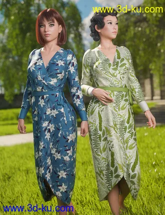 3D打印模型dForce Wrap Dress - Sylvan的图片