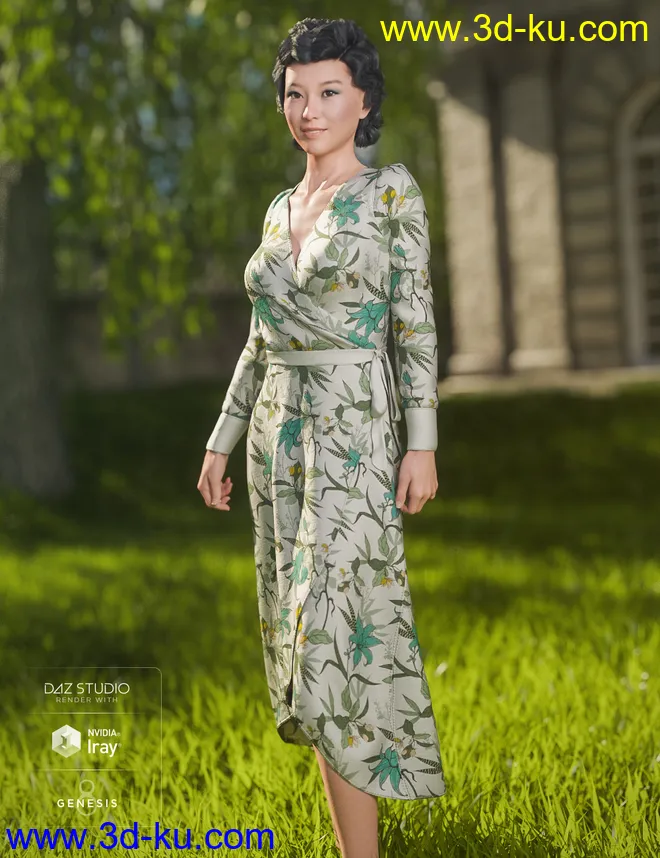 dForce Wrap Dress - Sylvan模型的图片3