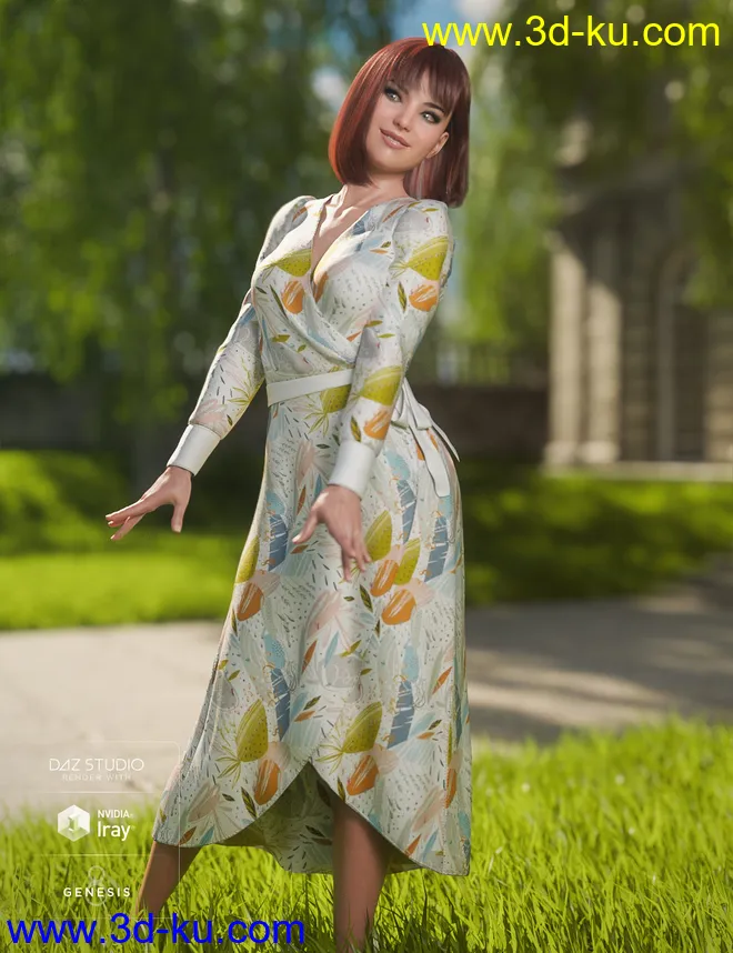 dForce Wrap Dress - Sylvan模型的图片4