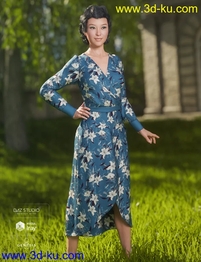 dForce Wrap Dress - Sylvan模型的图片5