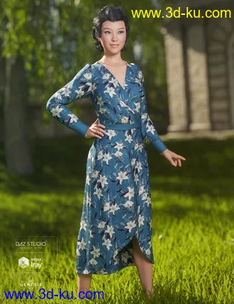 3D打印模型dForce Wrap Dress - Sylvan的图片