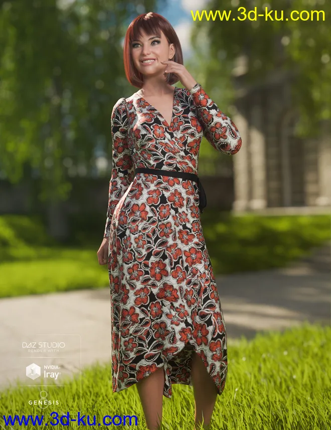 dForce Wrap Dress - Sylvan模型的图片6