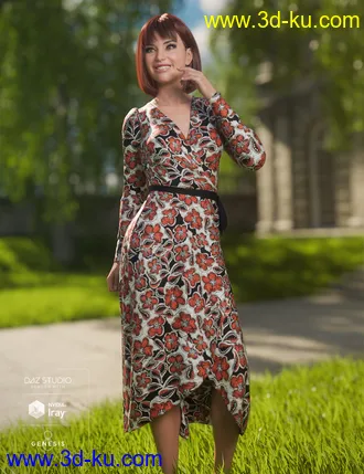 3D打印模型dForce Wrap Dress - Sylvan的图片