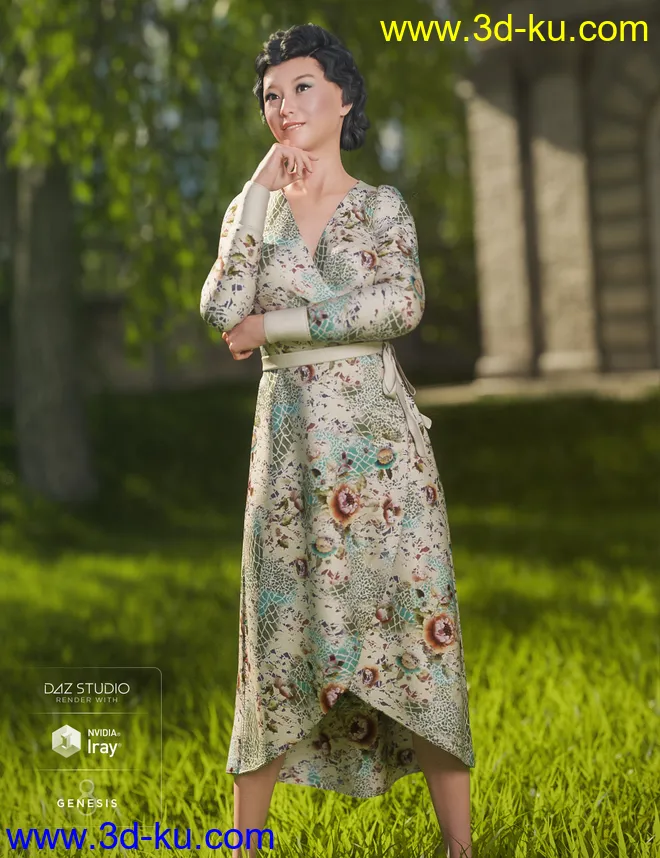 dForce Wrap Dress - Sylvan模型的图片7