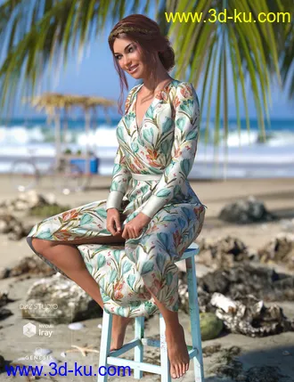 3D打印模型dForce Wrap Dress for Genesis 8 Female(s)的图片