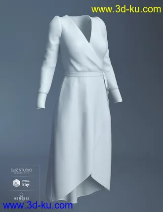 3D打印模型dForce Wrap Dress for Genesis 8 Female(s)的图片