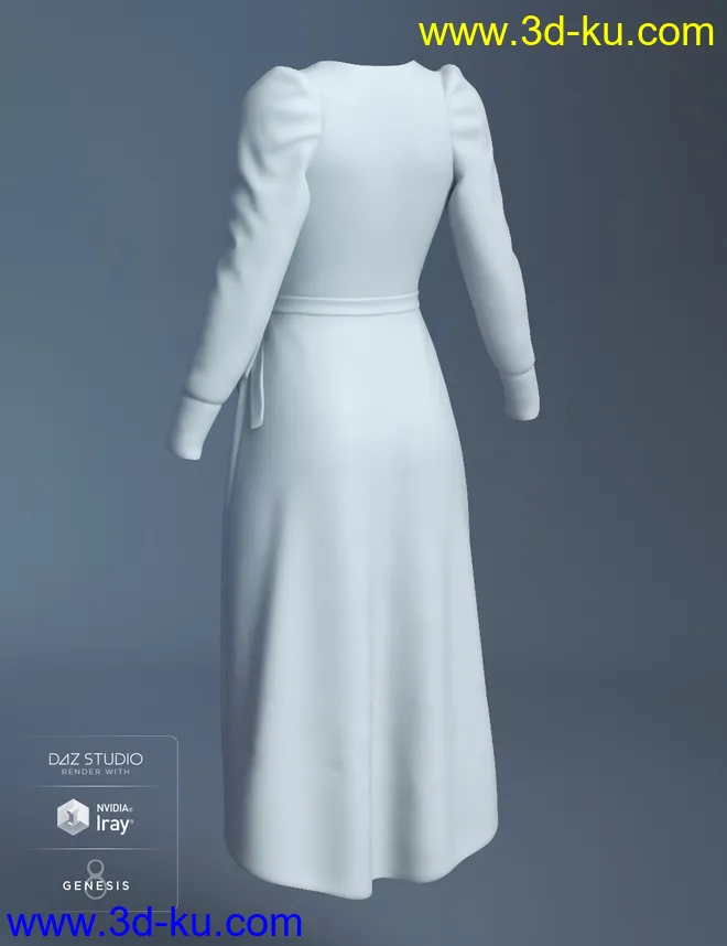 dForce Wrap Dress for Genesis 8 Female(s)模型的图片8