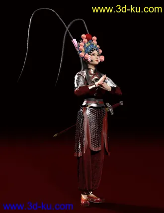 3D打印模型dForce Wudan Outfit and Fencing Pose for Genesis 8 and 8.1 Females的图片