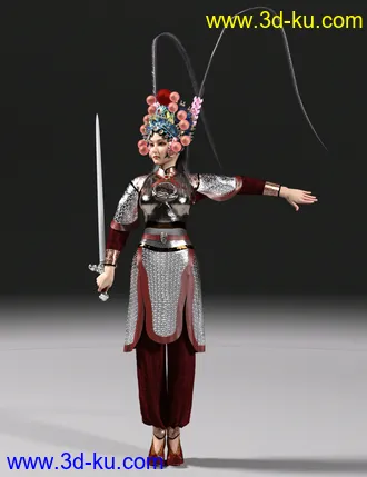 3D打印模型dForce Wudan Outfit and Fencing Pose for Genesis 8 and 8.1 Females的图片