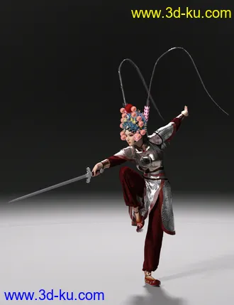 3D打印模型dForce Wudan Outfit and Fencing Pose for Genesis 8 and 8.1 Females的图片