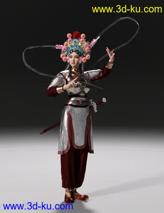 3D打印模型dForce Wudan Outfit and Fencing Pose for Genesis 8 and 8.1 Females的图片