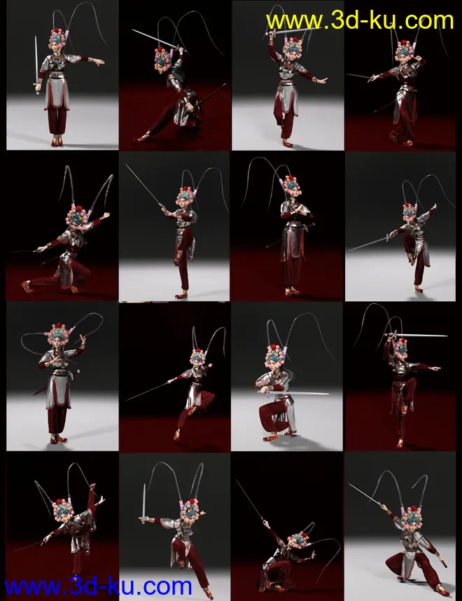 dForce Wudan Outfit and Fencing Pose for Genesis 8 and 8.1 Females模型的图片9