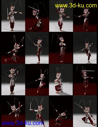 3D打印模型dForce Wudan Outfit and Fencing Pose for Genesis 8 and 8.1 Females的图片