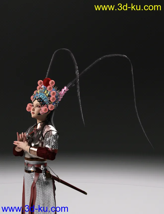 dForce Wudan Outfit and Fencing Pose for Genesis 8 and 8.1 Females模型的图片10