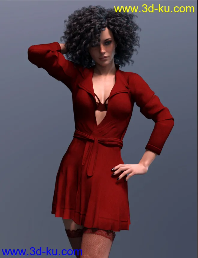 dForce X-Fashion Temptation Dress Coat for Genesis 8 Female(s)模型的图片1