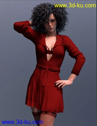 3D打印模型dForce X-Fashion Temptation Dress Coat for Genesis 8 Female(s)的图片