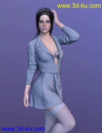 3D打印模型dForce X-Fashion Temptation Dress Coat for Genesis 8 Female(s)的图片