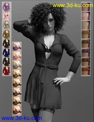 3D打印模型dForce X-Fashion Temptation Dress Coat for Genesis 8 Female(s)的图片