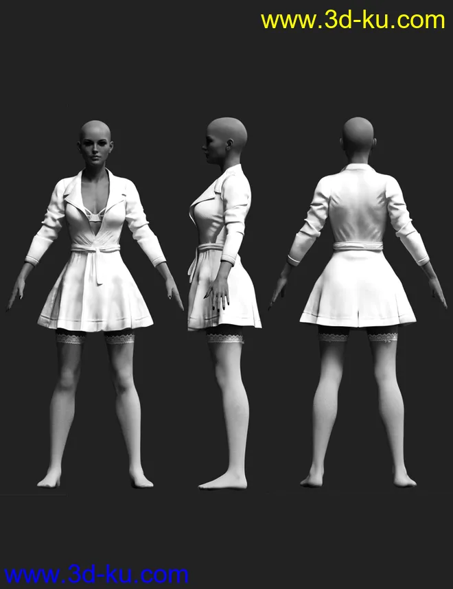 dForce X-Fashion Temptation Dress Coat for Genesis 8 Female(s)模型的图片6