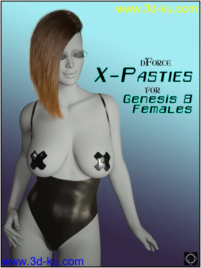 dForce X-Pasties for Genesis 8 Females模型的图片1