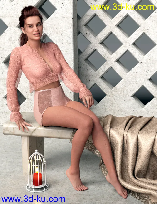 dForce YesterYear Nightgown Outfit for Genesis 8 Females模型的图片7