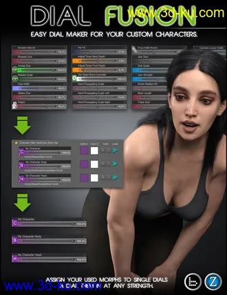 3D打印模型Dial Fusion for Genesis 2 to 8.1的图片