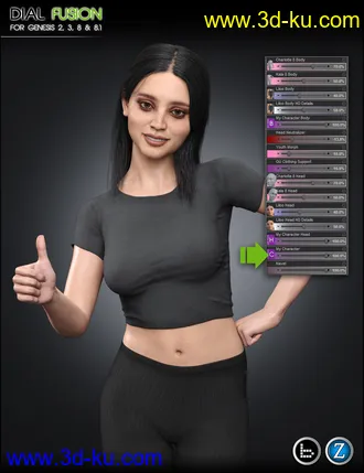 3D打印模型Dial Fusion for Genesis 2 to 8.1的图片