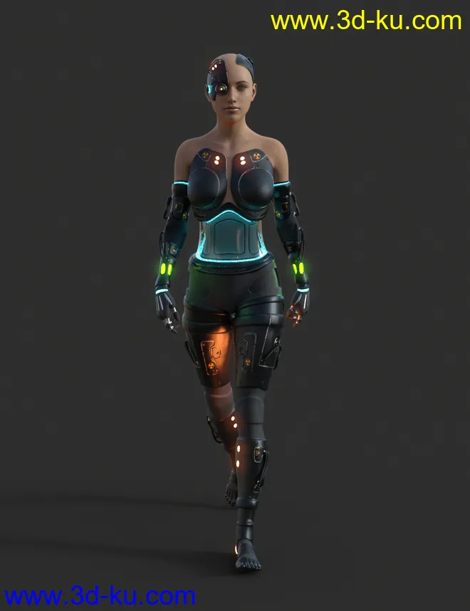 DIY Cyborg Outfit for Genesis 8 Females模型的图片4