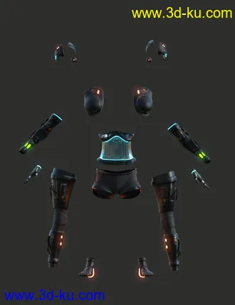 3D打印模型DIY Cyborg Outfit for Genesis 8 Females的图片