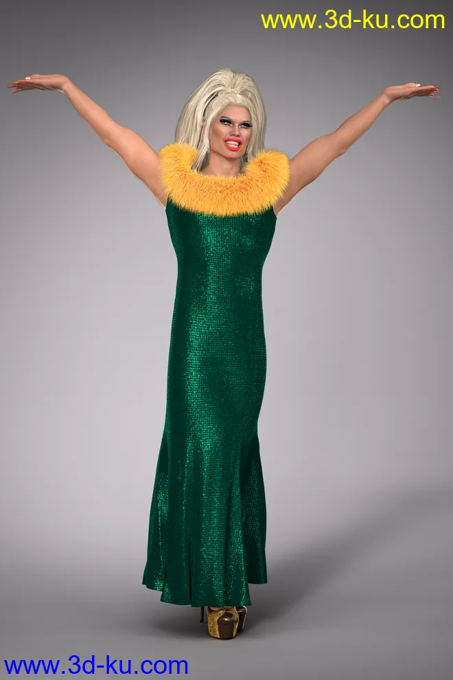 Drag Queen Outfit for Genesis 8 Males模型的图片1