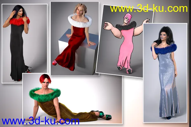 Drag Queen Outfit for Genesis 8 Males模型的图片2